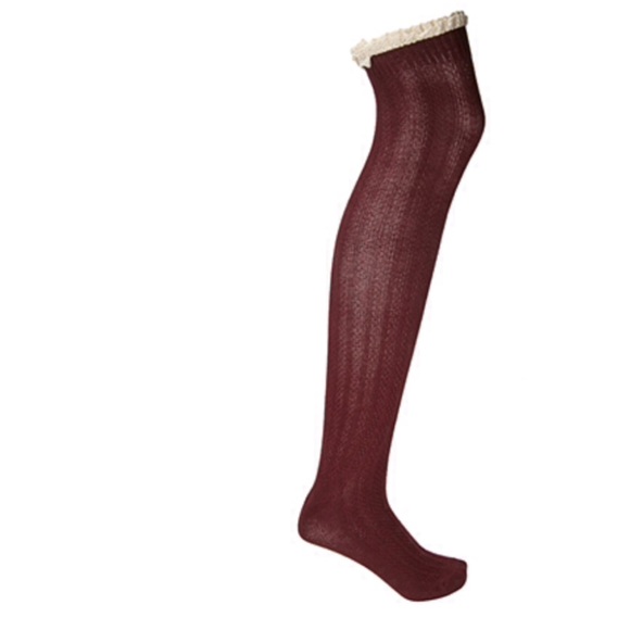 Maroon Knee High Socks