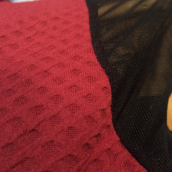 Super Sexy Tight Red and Black Net Dress - Picture 2 of 3