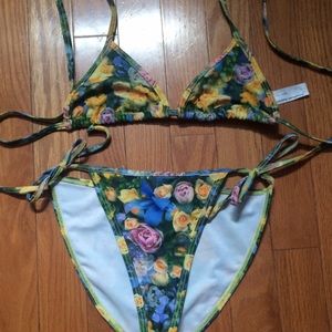 American Apparel Floral Bikini Set swim swimsuit