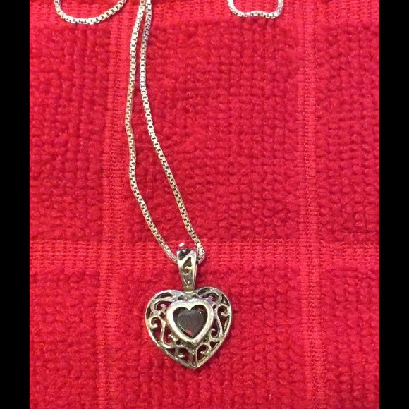 Vintage sterling silver heart pendant