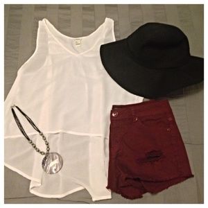 White high-low tank