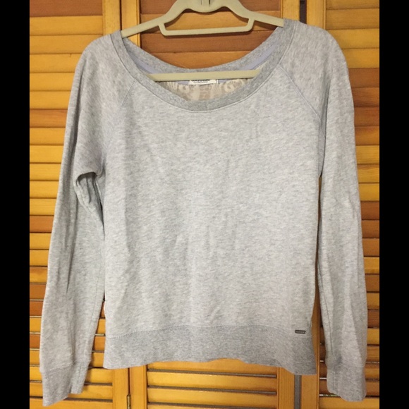 Gray Lace Back Sweatshirt - Picture 2 of 3