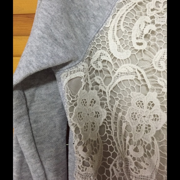 Gray Lace Back Sweatshirt - Picture 3 of 3