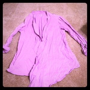 Purple wrap three quarter length sleeve Ny&company