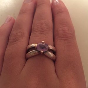Amethyst stone pandora ring