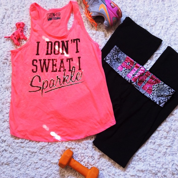 Victoria's Secret Pants - :: VS Bling Yoga Pants :: comfy + sparkly!
