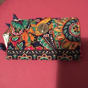 NWT Venetian paisley turn lock wallet