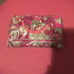 NWOT paisley meets plaid turn lock wallet