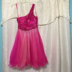 Pink dress! Bedazzled and has tulle!