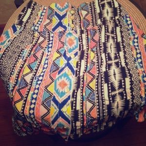 Aztec button up skirt