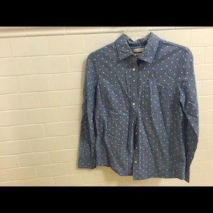 🎀J. Crew chambray boy dot Oxford🎀