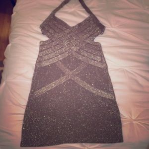 ✨NYE PERFECT! Gold glitter knit cut-out dress✨