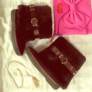 Jessica Simpson Brown Fuzzy Boots