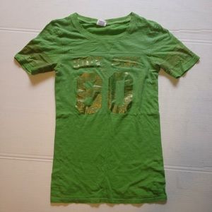 Small VS PINK Vintage Green And Gold Tee Shirt