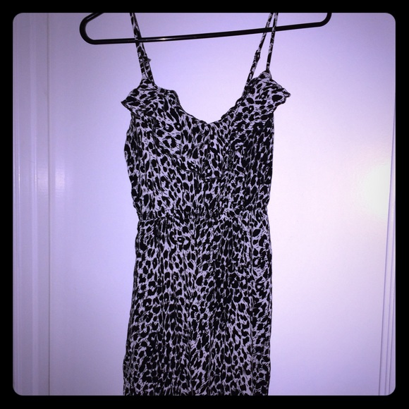 Black and white leopard print dress