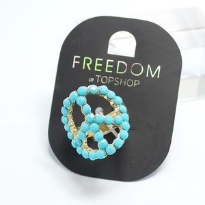 Freedom Peace sign ring