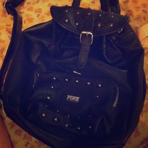 Mini VS leather backpack.