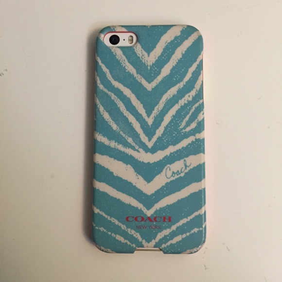 Coach Pink/Blue Zebra iPhone 5 Case