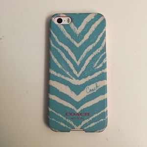 Coach Pink/Blue Zebra iPhone 5 Case