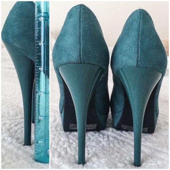 ❗️❗SUEDE TEAL HEELS ONLY❗️❗️ - Picture 3 of 4