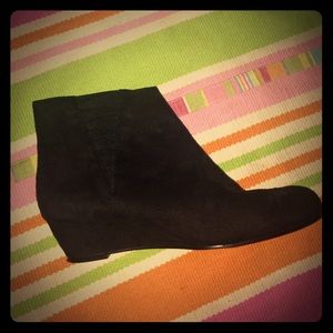 Never worn, ankle booties with small wedge