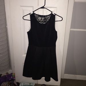 Black dress with partially lace back F21