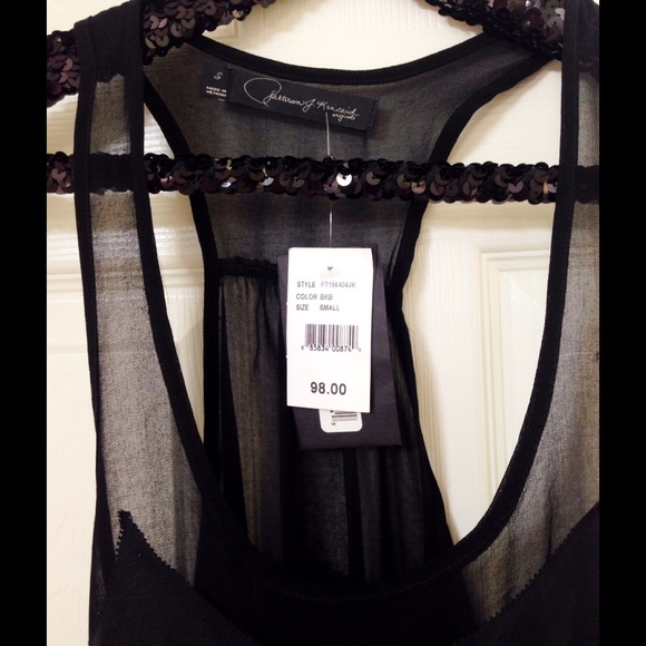 Patterson J Kincaid Black sequin top - Picture 2 of 3