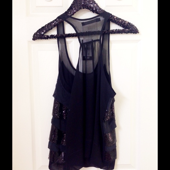 Patterson J Kincaid Black sequin top - Picture 3 of 3