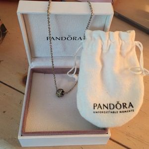 Authentic Pandora "17 chain w/ charms & bag/box