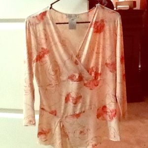 3/4 sleeve floral blouse