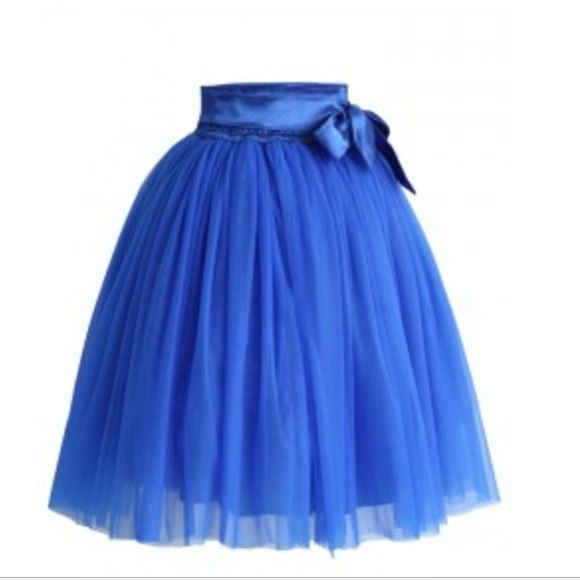 Amore tulle skirt in sapphire blue