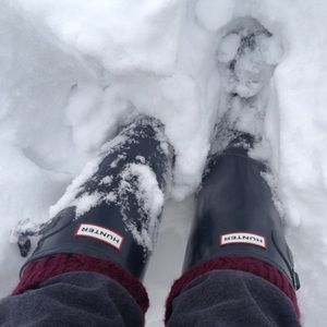 Navy Gloss Hunter Boots