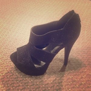 💎Black Glitter Heels💎