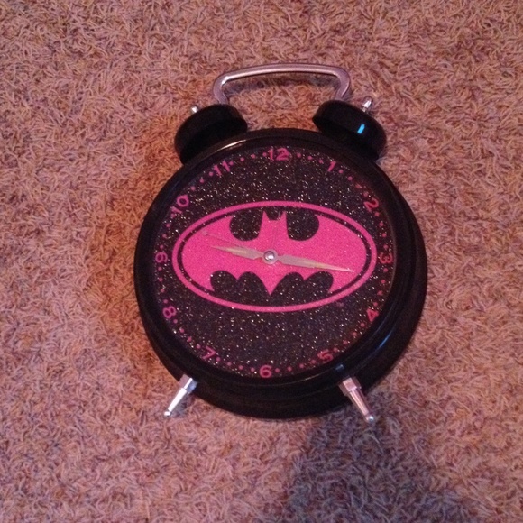 Pink/Black Batman Alarm Clock