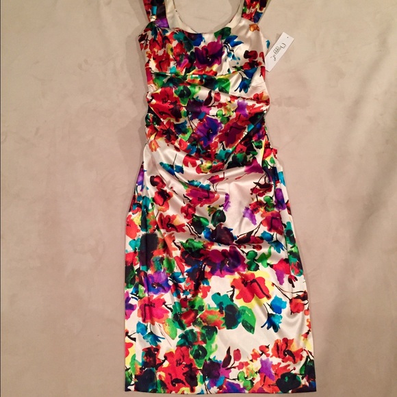 SOLD*NEW WITH TAGS MAGGY LONDON SATIN SHEATH DRESS