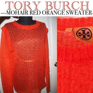 🚨SALE🚨TORY BURCH RED ORANGE MOHAIR SWEATER