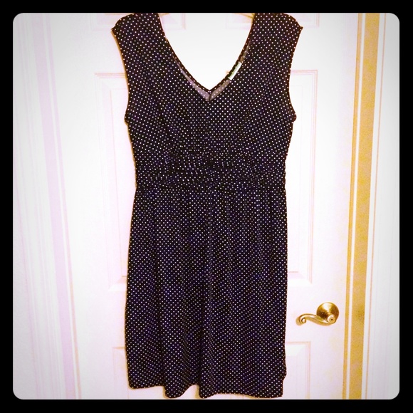 2X PINUP RETRO BLACK & WHITE POLKADOT SWING DRESS