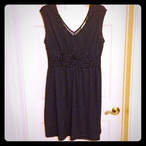 2X PINUP RETRO BLACK & WHITE POLKADOT SWING DRESS