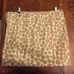 J.Crew Khaki and White Polka Dot Mini Skirt