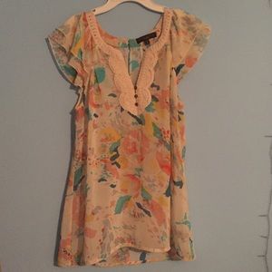 Sheer Watercolor Anthropologie Top