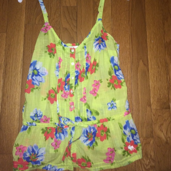 A&F Floral Button-up Tank Top