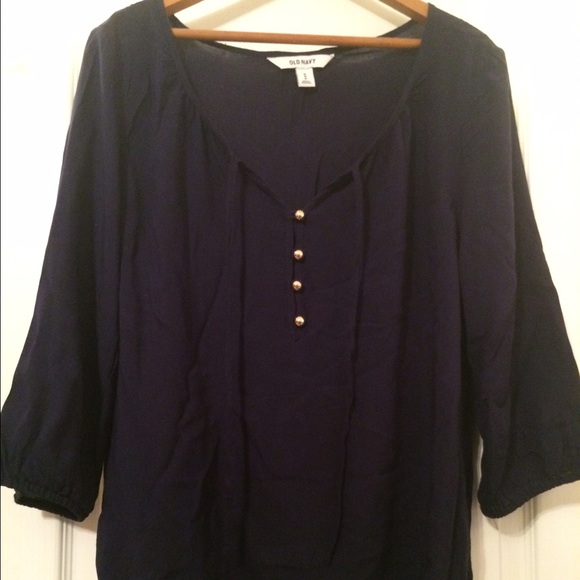 Navy Blue Blouse with Gold Buttons • Old Navy