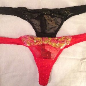 ❤️VDAY❤️ VICTORIA'S SECRET - Sequin Bow Panties NWT 🎀