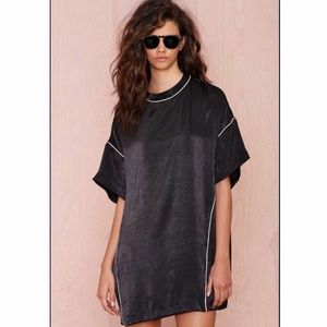 Nasty Gal black satin oversized dress