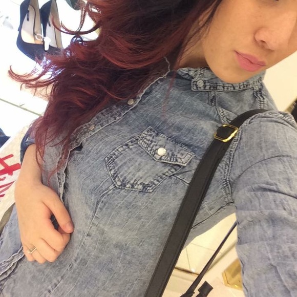 All denim button up shirt