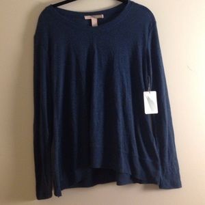 navy blue long sleeved sweater