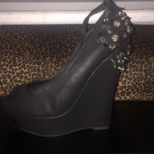 Black studded heels