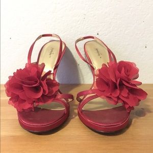 Red flower heels