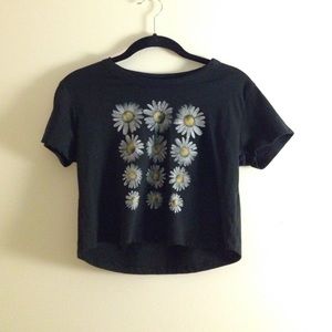 flower graphic crop top tee