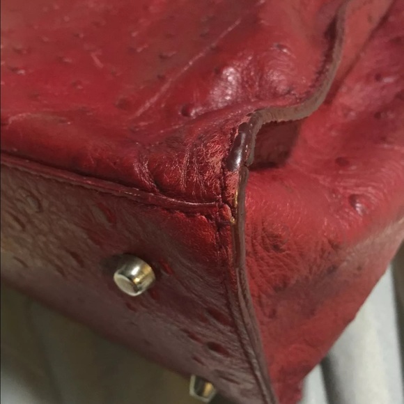 ❤️Authentic Furla Red Ostrich Leather Greta Tote❤️ - Picture 4 of 4